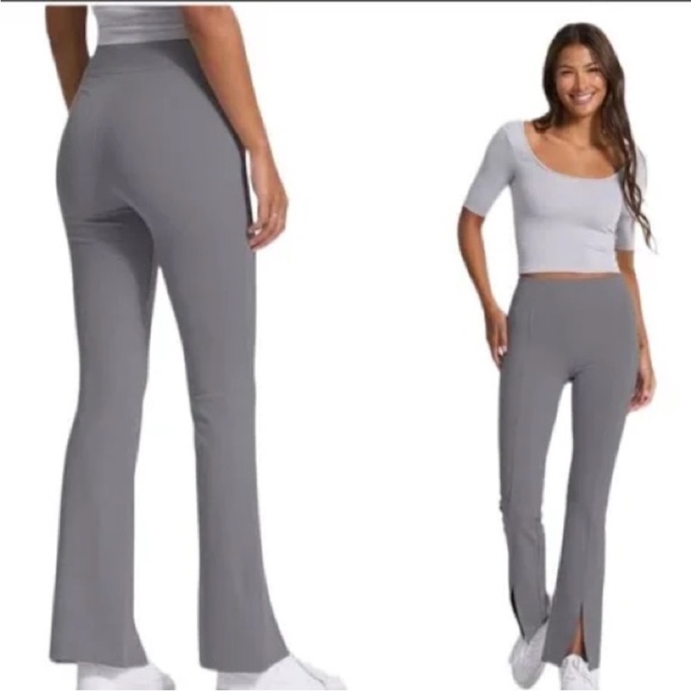 Vuori Gray Flare Pants with Slit Large Lux Rib Bootcut Pant Size Large